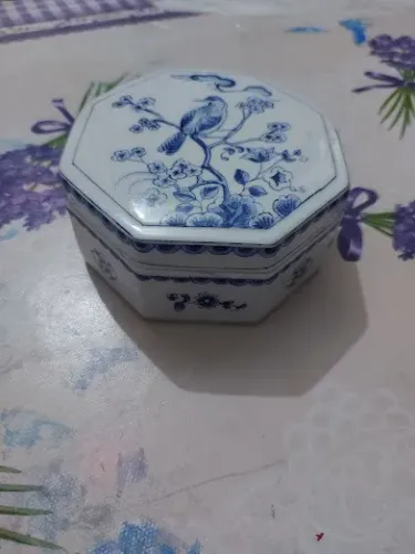 caixinha porta-joias de porcelana chinesa vintage