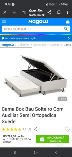 Cama box/bau solteiro