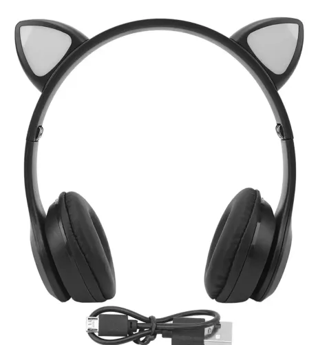 Fone bluetooth com orelha de gato