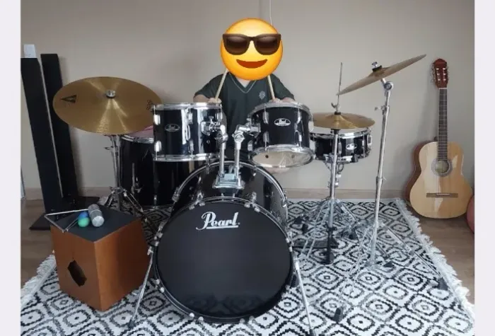 Bateria Acústica Pearl Preta