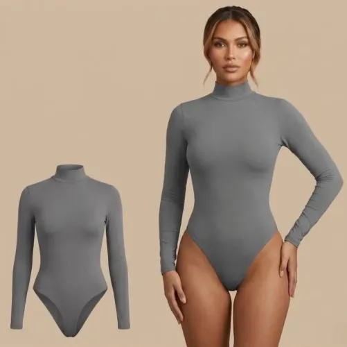 Body cinza manga longa 