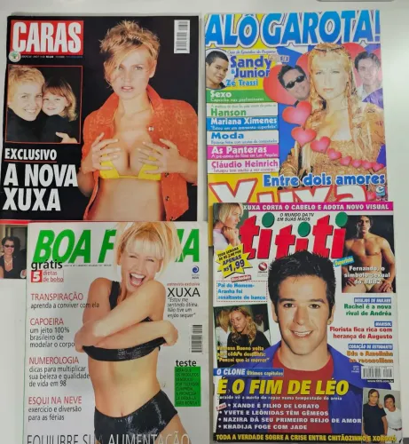 Xuxa 8 Revistas com ela na capa e matéria principal