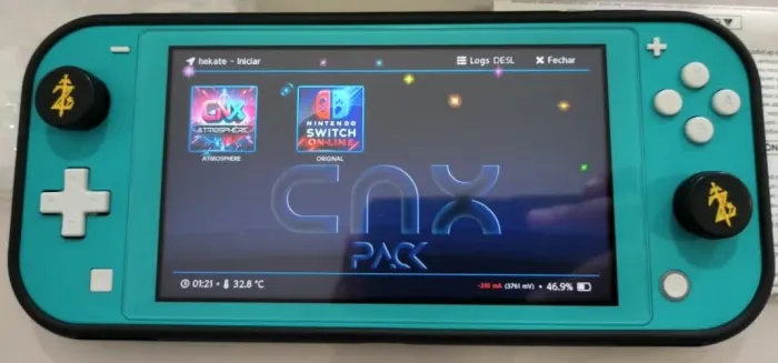 Nintendo Switch Lite + Hall Effect + 128 GB + acessórios Zelda