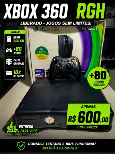 Xbox rgh com garatina,hd de 500 gigas