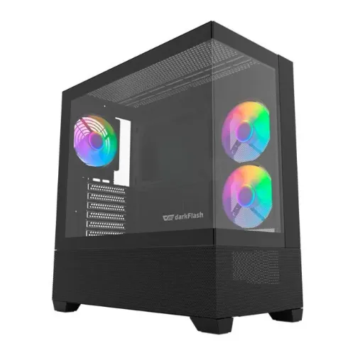 Gabinete Aigo Darkflash DS900, Mid-Tower, Lateral Vidro, Com 3 Fans Ranbow, Novo, Lacrado