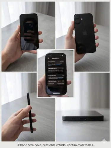 iPhone 16 Apple Black 128GB - Seminovos com Detalhes Completos