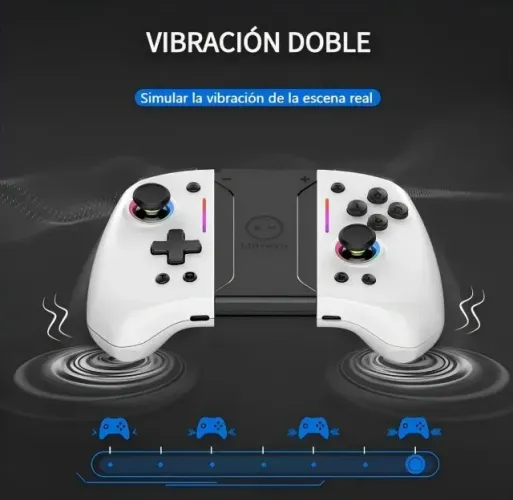 Controle LinYuvo KS42 Pro Bluetooth para Nintendo Switch Hall Effect Cor Branco Novo 