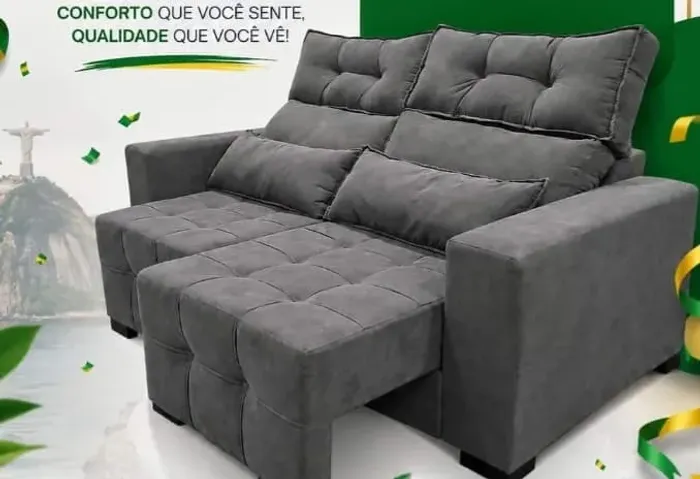 Sofá retrátil e reclinável 1400$ a pronta entrega