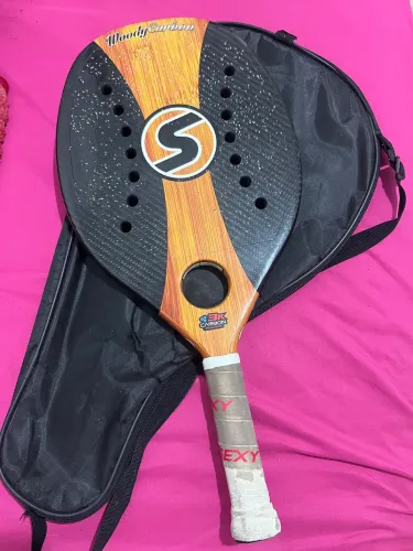 Raquete de Beach Tennis Sexy Brand Woody Carbon, original, acompanha capa.