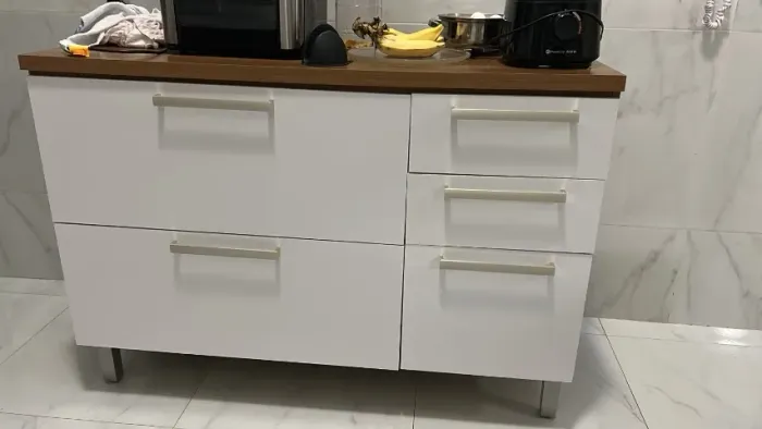Balcão de cozinha 2 portas e 3 gavetas, 100% MDF premium