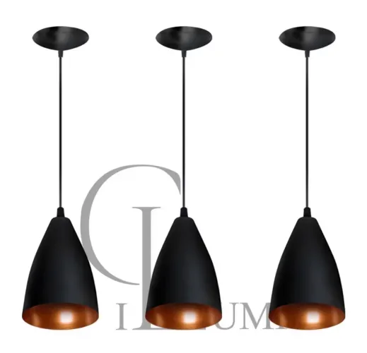 Kit 3 Vegas Pendentes Lustre Estilo Arandela