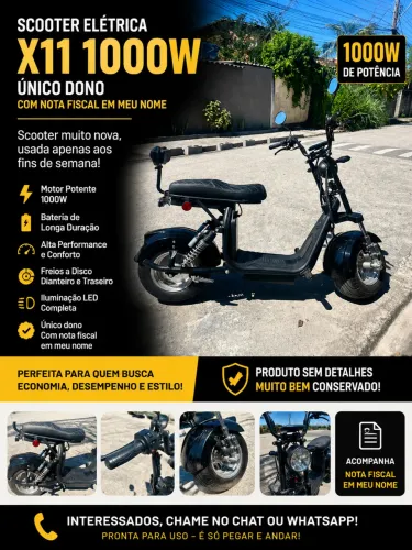 Scooter Elétrica X11 1000W - Único Dono | Com Nota Fiscal | Muito Nova
