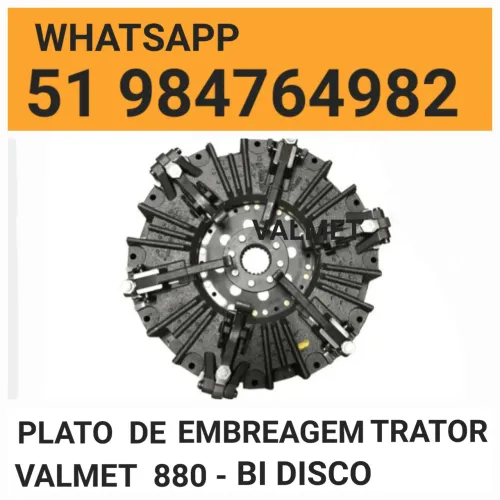 EMBREAGEM PLATO DO TRATOR VALMET 880 BI-DISCO  RECONDICIONADO COM 6 MESES  DE  GARANTIA 