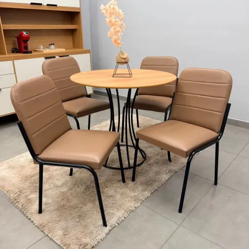 Mesa ônix 90 redonda c/4 cadeiras Chicago- FRETE GRATIS / ENTREGA HOJE!!