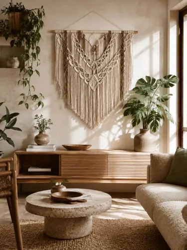 Painel macramê boho 