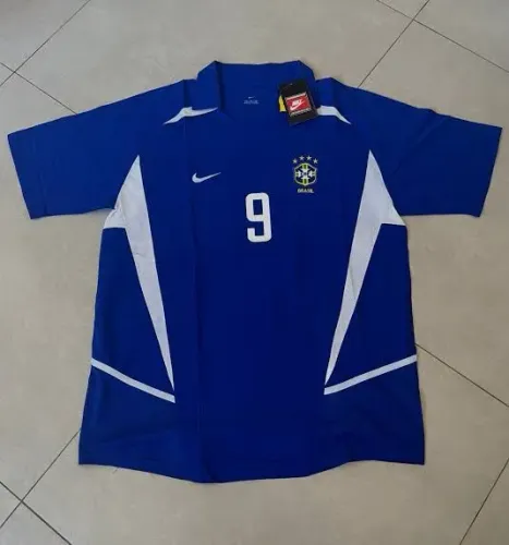 Camisa Do Brasil 2002 Ronaldo Azul