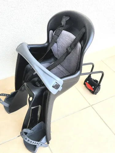 Cadeira infantil Bicicleta POLISPORT dianteira Bilby Jr Cinza e preta