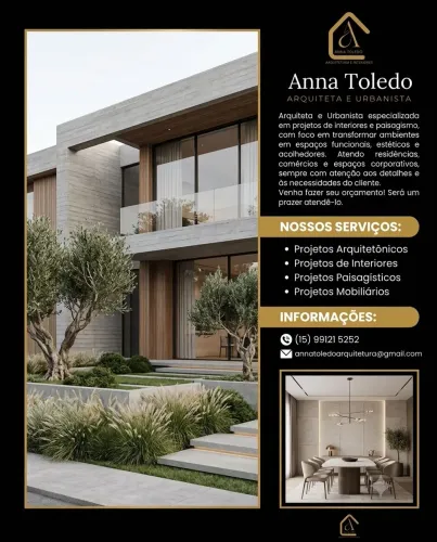 Projetos de Arquitetura e Interiores - Anna Toledo (Sorocaba e Região)