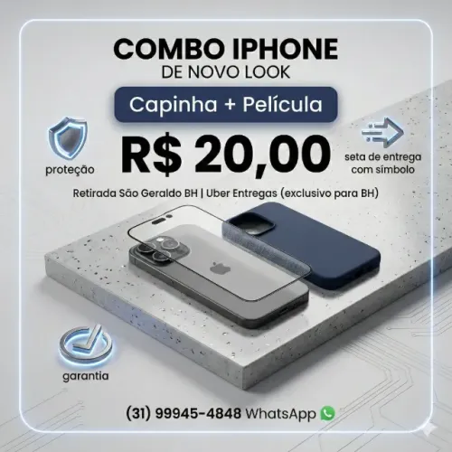 Combo de Proteção iPhone Completa R$20 Combo!