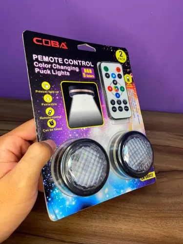 PAR DE LUMINÁRIAS PEMOTE LED RGB COM CONTROLE - COBA