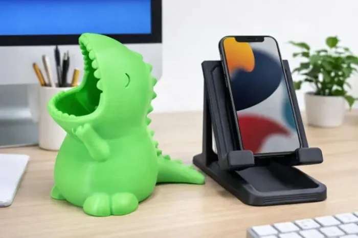 Organizador Dinossauro Porta Lápis de Mesa Divertido Grande - VERDE