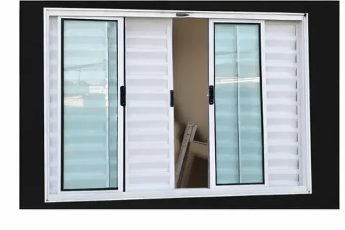 janela 100x120 veneziana aluminio branco cod 88 - frete a/c