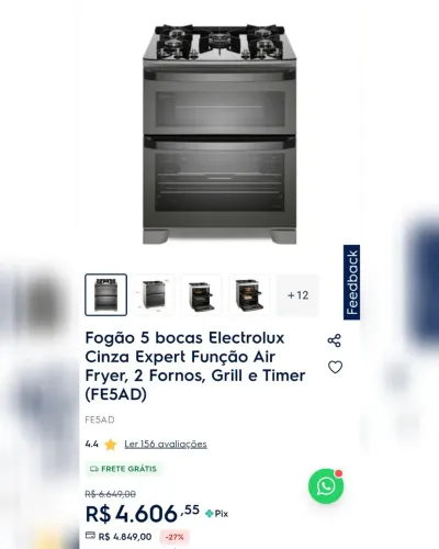 Fogão Electrolux 5 bocas Expert