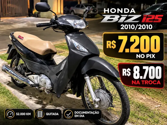 Honda Biz 125 2010 - R$ 7.200 no Pix - Aceito Troca