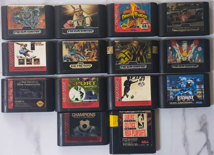 Lote 14 jogos de mega drive originais