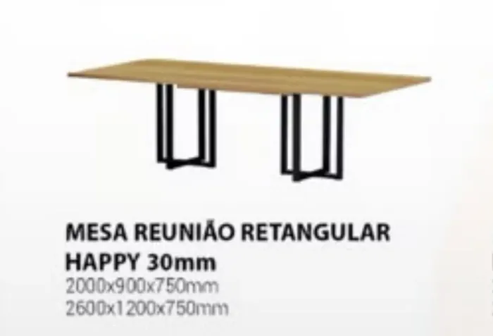 Mesa reunião industrial sem caixa de tomada