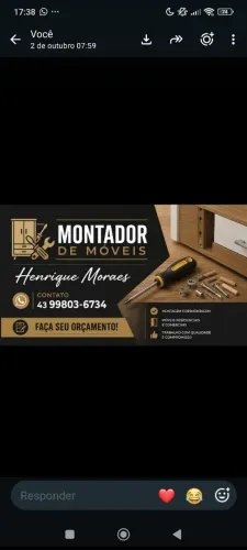 Faço serviço de montagem e desmontagem de móveis