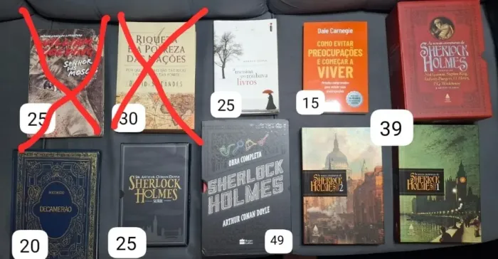 Livros clássicos - Sherlock Holmes, Menina que roubava livros, Decamerão de bocaccio