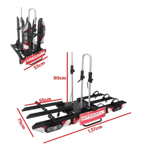 Transbike para Bola de Engate com Canaleta e Sinalizador Adventure p/3 Bicicletas 