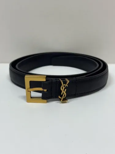 cinto saint laurent couro preto