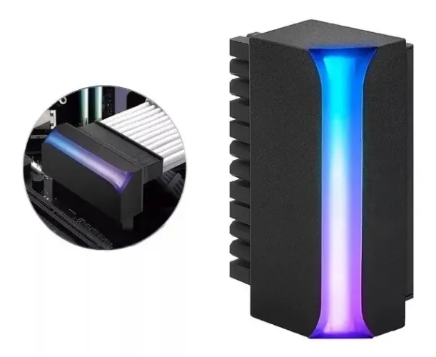 Adaptador Conector 90o Argb Atx 24 Pinos Fonte Placa Mãe Rgb