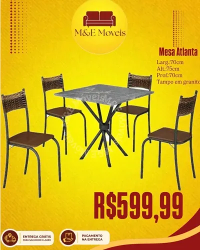 Mesa de jantar 4 cadeiras