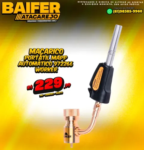 Maçarico Portátil MAPP Automático 972266 Worker