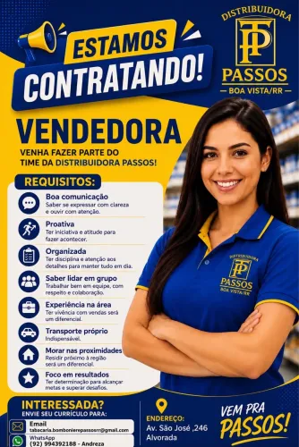 Vaga p/ Vendedora 