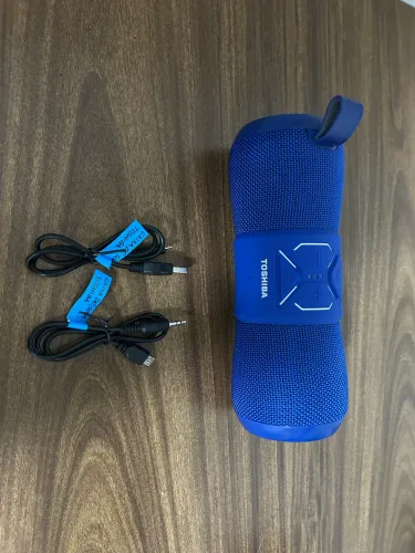 Caixa de som bluetooth portátil Toshiba azul