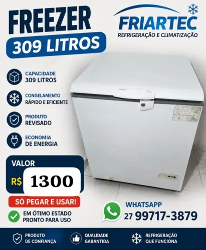 Freezer uma porta horizontal 309 litros