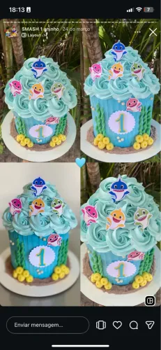 Bolo pequeno para smash the cake