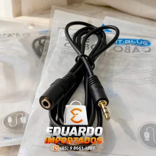 Cabo de Áudio Auxiliar P2 3.5mm Macho x P2 Fêmea (Extensor)
