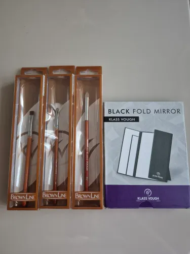 Kit pincel ? KLASS VOUGH LINHA BROWNLINE n° 24, 34 e 42 + espelho