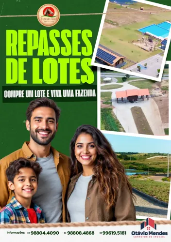 Terreno Fazenda Rel 1,2 e 3 (Repasses) !