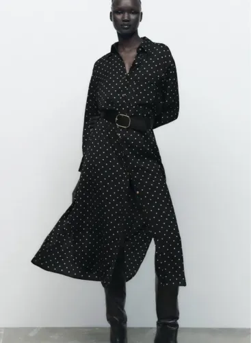 Vestido Zara - estampa Poá - TAM M - acompanha cinto