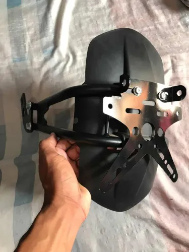 Paralama Traseiro Esportivo Anti-Respingo Com Suporte De Placa Universal
