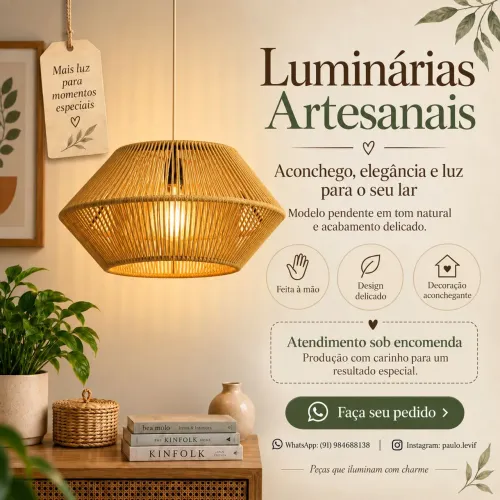 Luminária Pendente aconchegante para decoração - modelo n°1