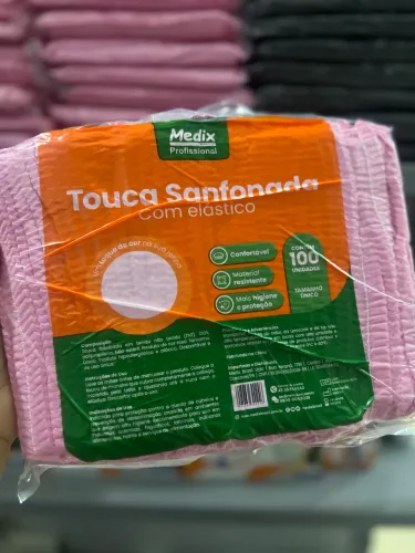 Touca Descartável Preta ou Rosa