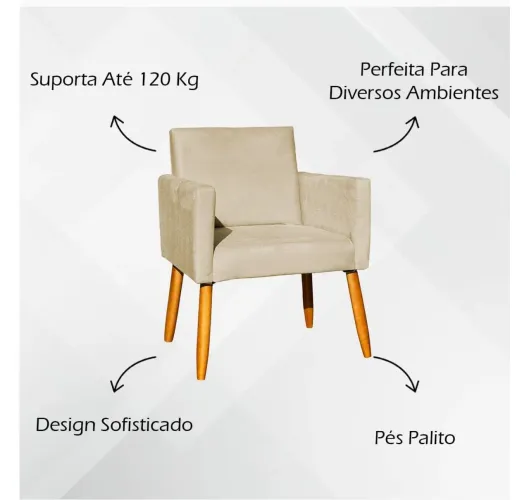Poltrona beje para sala