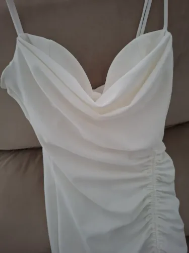 Vestido com fenda Zara branco